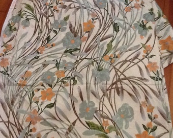 Vintage floral fabric Cotton Flowers Drapery