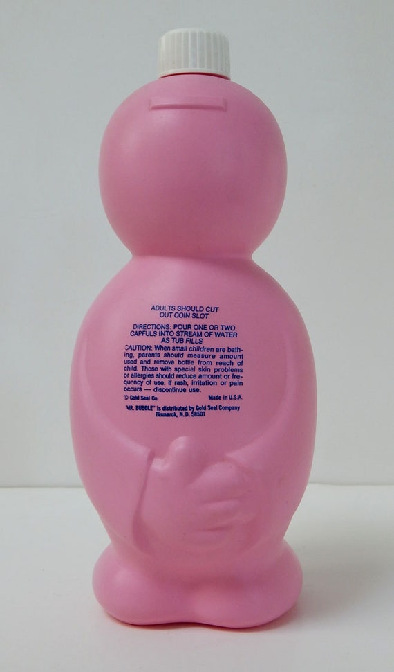 Vintage Mr. Bubble Bath Plastic Bank Full 32 oz Bubble Bath