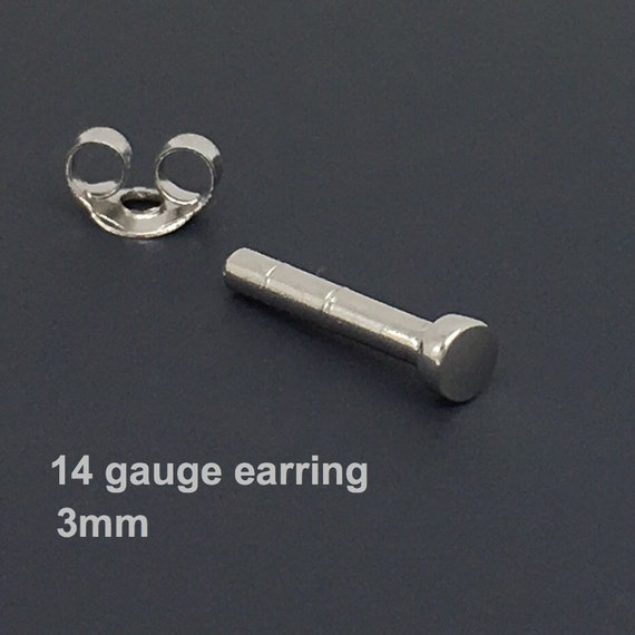 14 gauge earring 14G gauged stud earring silver cartilage