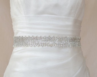 Elegant Wave Rhinestone Beaded Wedding Dress Sash by elitewomen