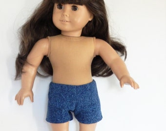 Blue Denim Basic Shorts Made to Fit Dolls such as American Girl Doll 18"