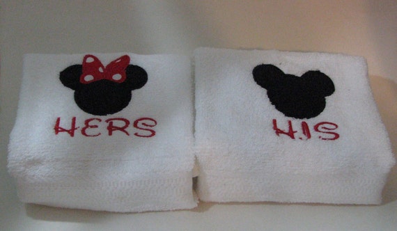 His and Hers Embroidered Hand Towels-READY by embroideryboutique1