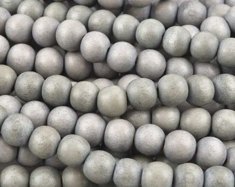 Wood Beads-8mm Round-Dove Grey-16 Inch Strand-Quantity 1