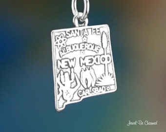 New Mexico Charm Sterling Silver United States of America Solid .925