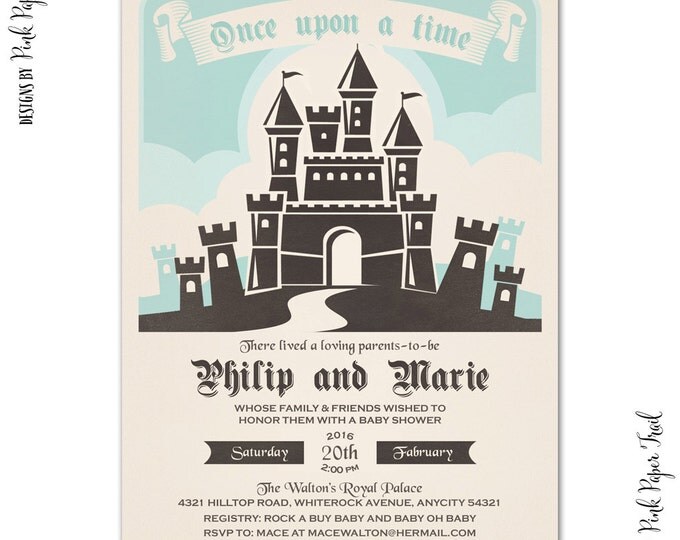 Fairytale Princess Party Invitation, Storybook Invitation, Pick Your Color, Customizable Wording, Print Your Own