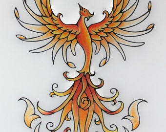 Phoenix Rising Original Art Sample by jennifermckayhiggins on Etsy