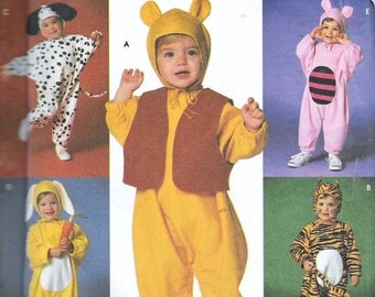 Simplicity 7374 Toddler Baby Childrens Winnie The Pooh Tigger Piglet Dalmation Halloween Costume Sewing Pattern Size 1/2, 1, 2, 3, 4