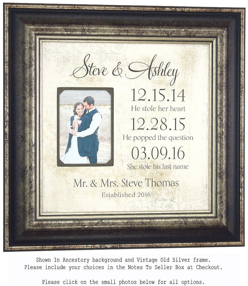 Personalized Picture Frame Important Special Dates Wedding