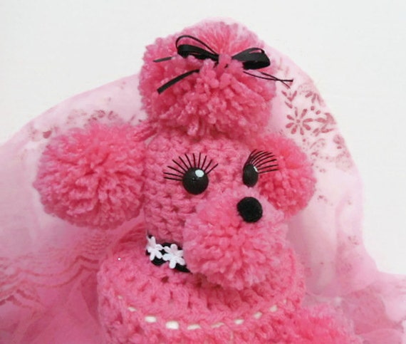 Kitsch Fifties Style Pink Toilet Tissue Poodle Cozy, Toilet Paper Roll Poodle Cozy