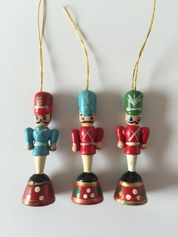wood soldier christmas ornaments lot of three 3 vintage wood soldier christmas ornaments lot of three 3 vintage