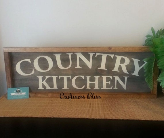 Country Kitchen Wood Sign Large 24 x 7