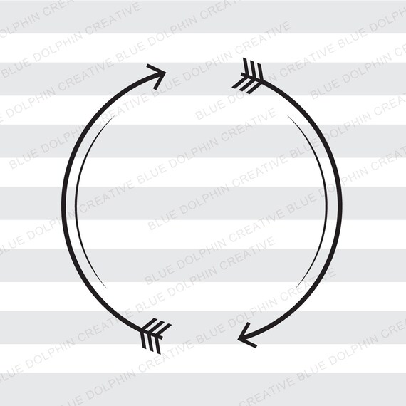 Download Circle Arrow Monogram Frame SVG DXF png pdf / Round arrows ...