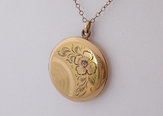 Antique Locket Necklace Bates & Bacon 10K Gold Plated
