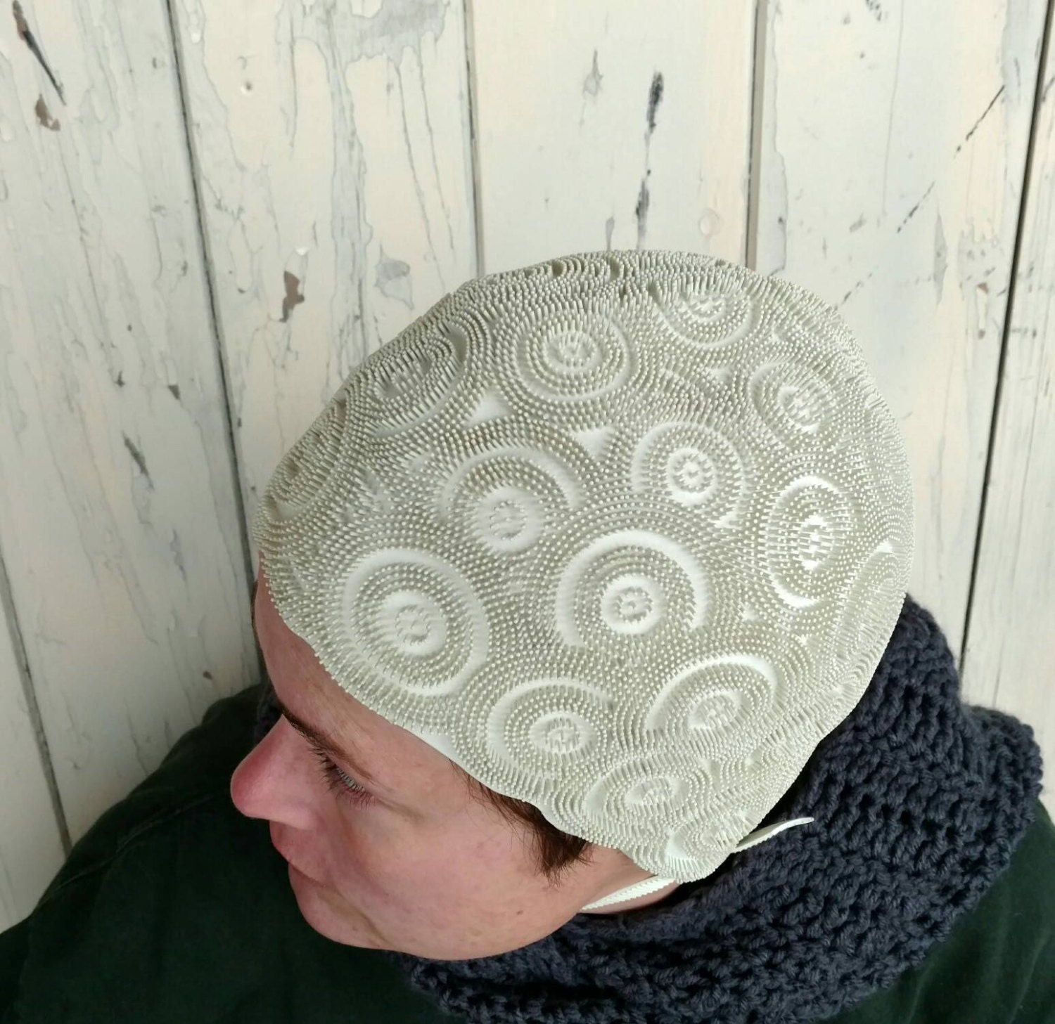 Mid Century White Swim Cap Vintage Kleinert's Bathing