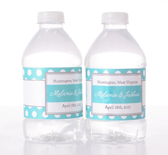Wedding Decorations - 100 Waterproof Water Bottle Labels - 100 Printed labels with your wedding colors - Reception Decorations Il_570xn