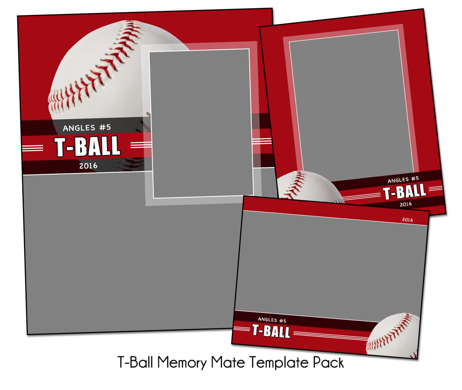 TBALL PACK A Memory Mate Sports Photo Templates Digital
