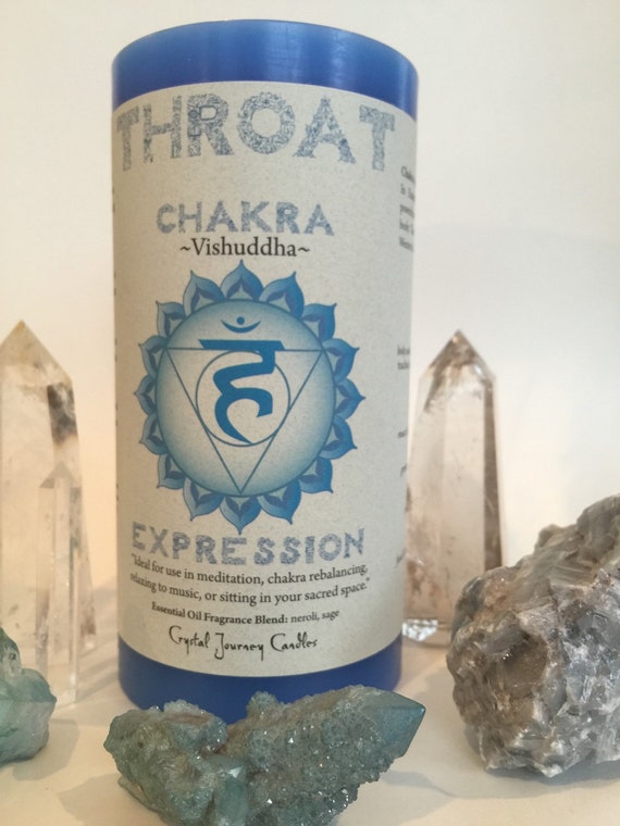 Reiki Energy charged chakra candle THROAT by thisthatandthese
