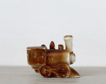 Vintage Ceramic Train Engine - Miniature Steam Engine - Vintage Child's Room Decor