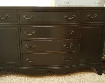 Sold Sold Sold Black distressed Buffet Credenza media console