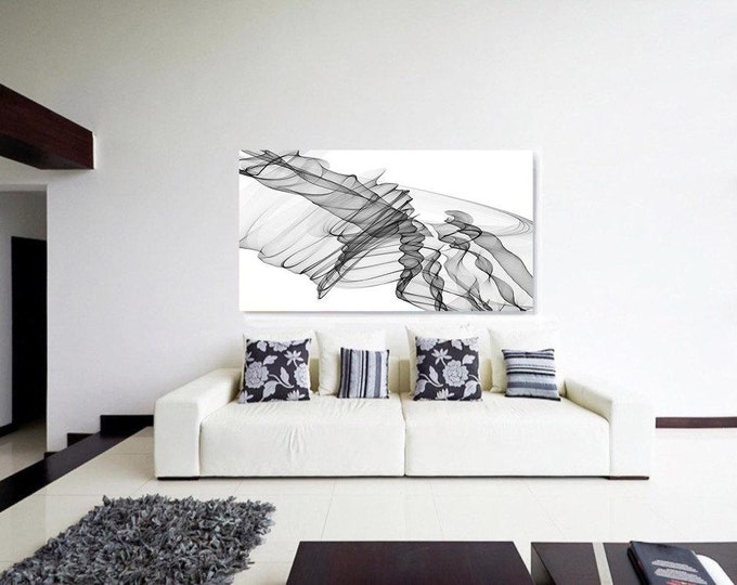 Abstract Black and White 19-22-36. Contemporary Unique Abstract Wall Decor, Large Contemporary Canvas Art Print up to 72" by Irena Orlov