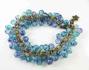 Blue and purple cha cha bracelet ( 7 1/2")