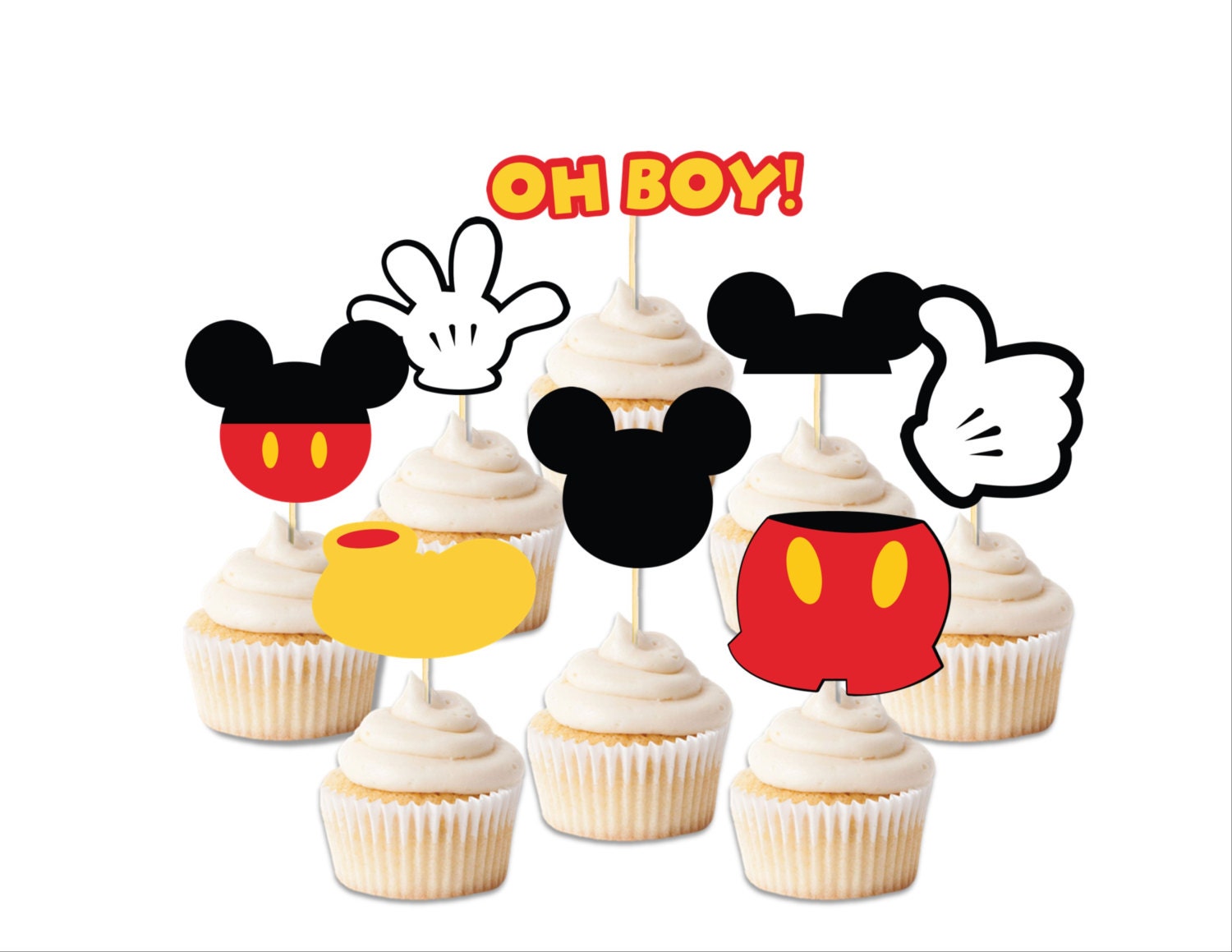 Mickey inspired Cupcake toppers Mickey Mouse decoration