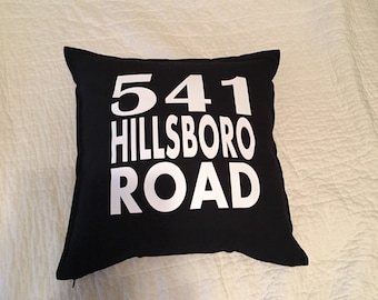 Street Address Black Decorative Indoor or Outdoor Pillow Cover FREE SHIPPING