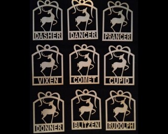Elijah set of 2 reindeer ornaments