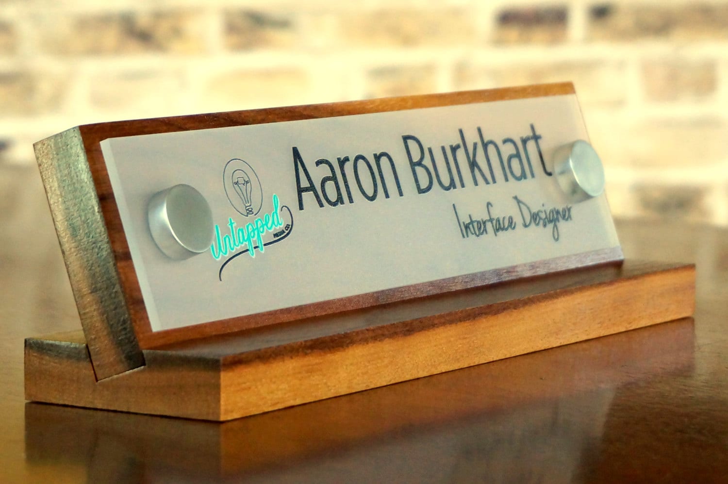 Logo sign desk name plate custom and personalized size 10 x