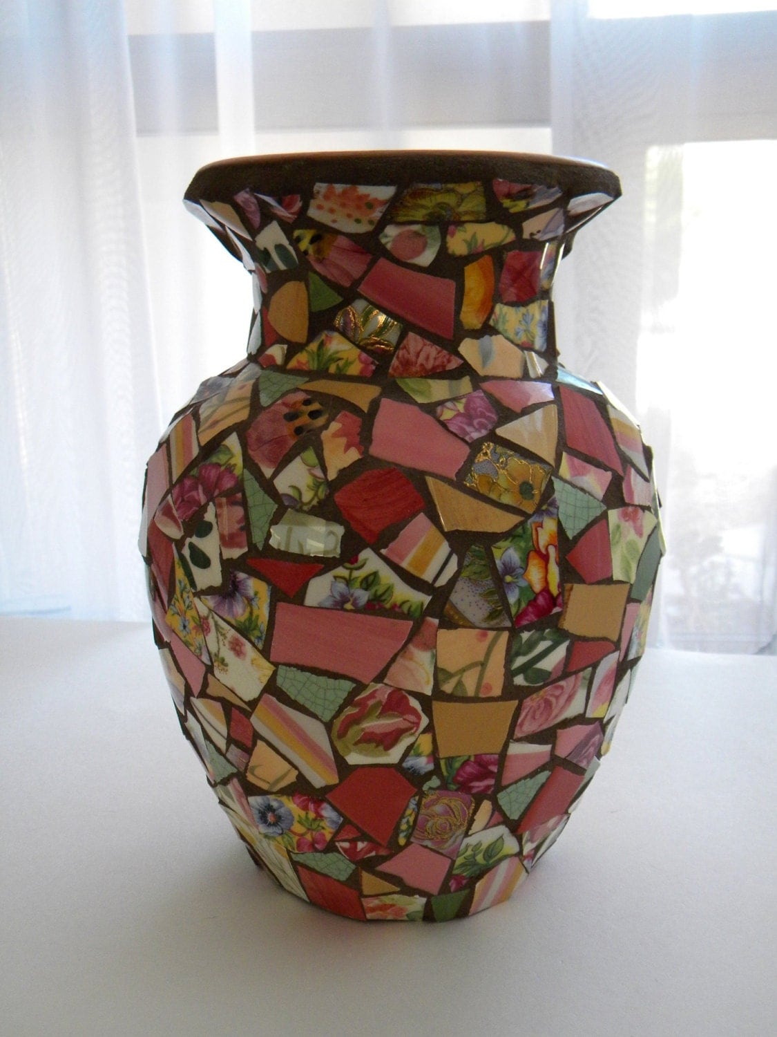 Floral Mosaic Vase