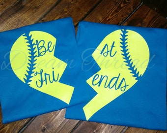 Best friends softball tees, softball, baseball, sports, best buds, (made to order)