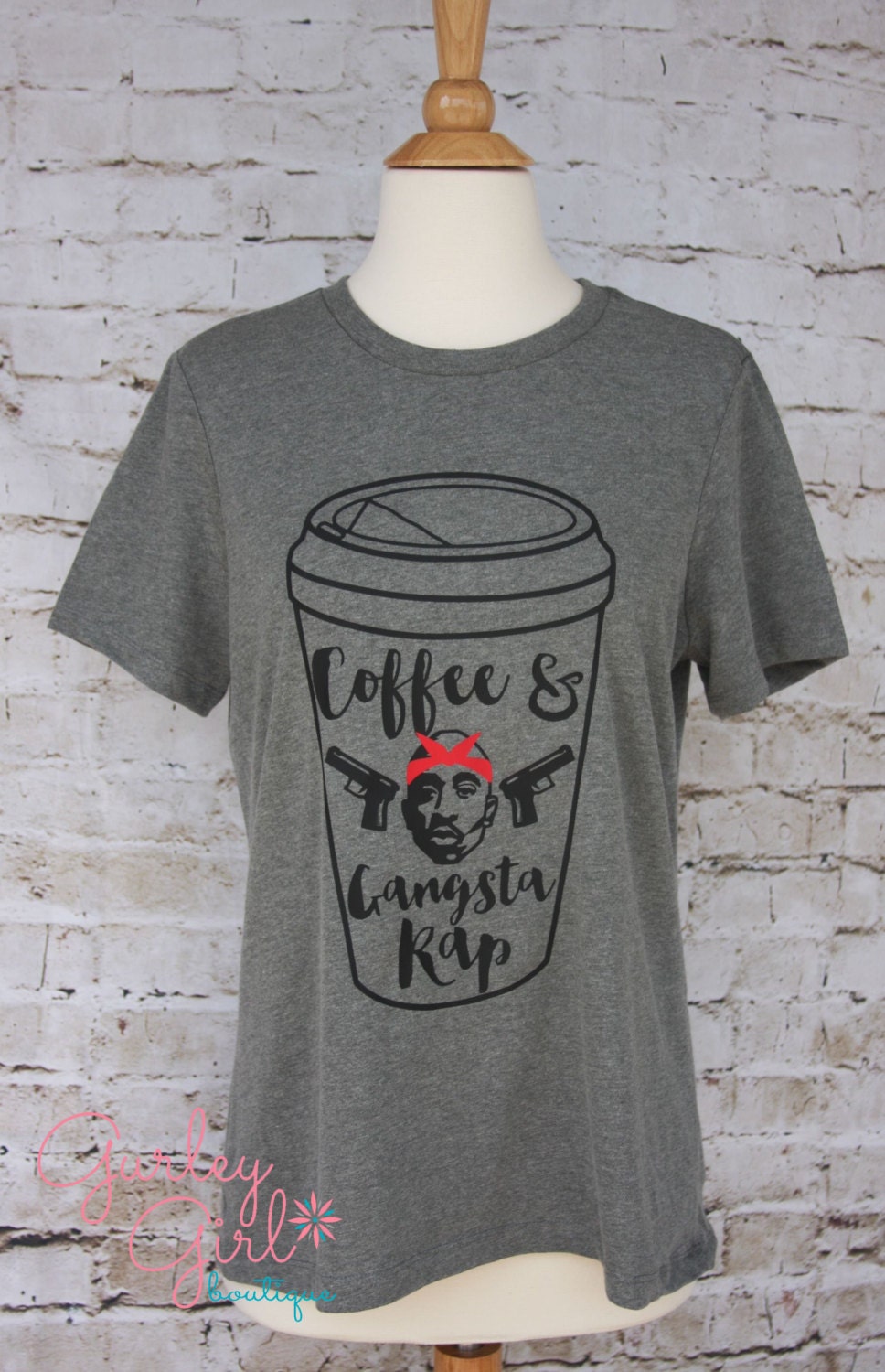 Women's Workout T-shirt Coffee and Gangsta Rap