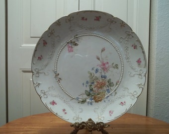 Antique Turn of the Century KPM Plate Made in Germany Floral Roses