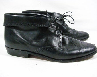 Brogue Pixie Ankle Boot Women Size 7 Black