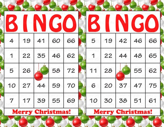 classroom christmas bingo set free printable