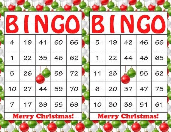 30 Merry Christmas Holiday Bingo Cards DIY