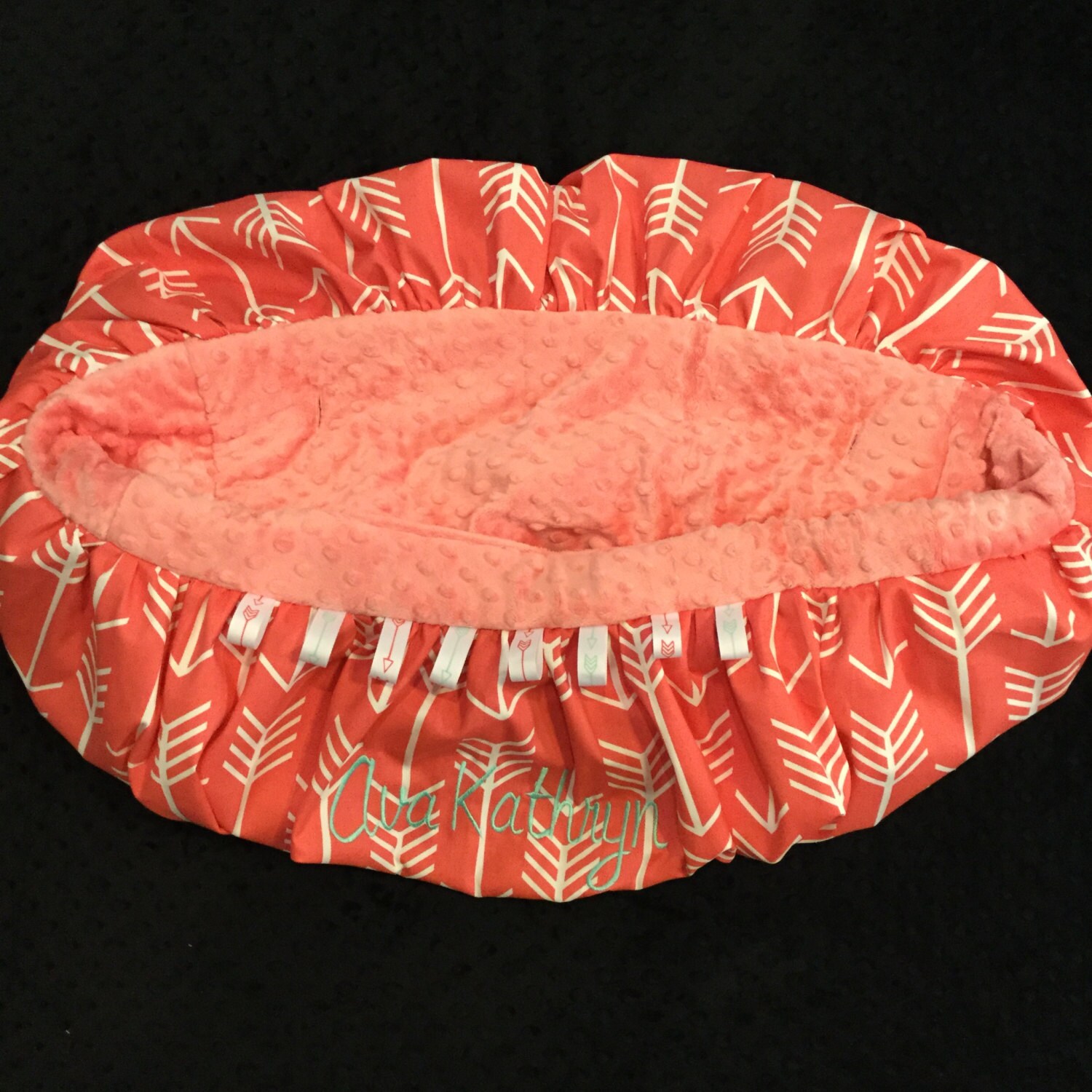 Coral and Mint Arrow Shopping Cart Cover/arrow cart