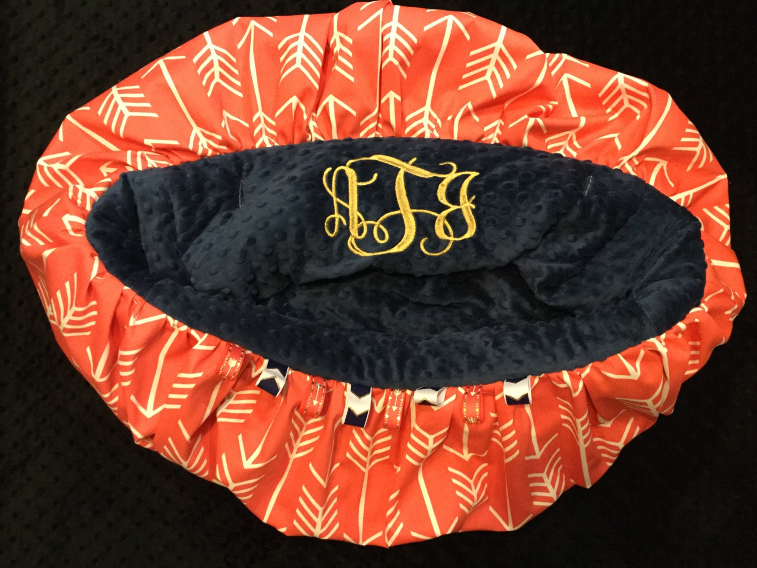 Navy and Coral Arrow Shopping Cart Cover or Highchair cover