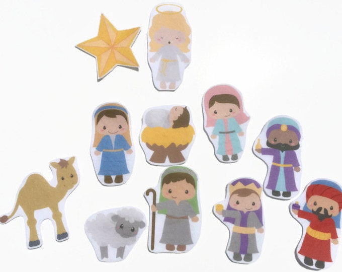 Felt Nativity Scene - Stocking Stuffer for Children, Best Children's Christmas Gift, Felt Board Story, Momtessori Preschool Learning Toy