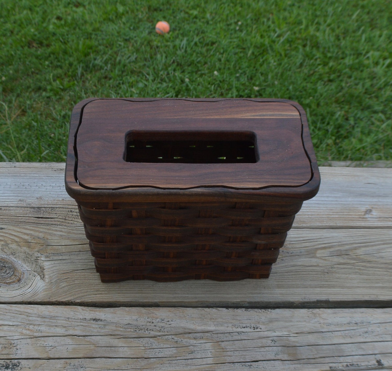 kleenex hand towel holder basket walnut wood