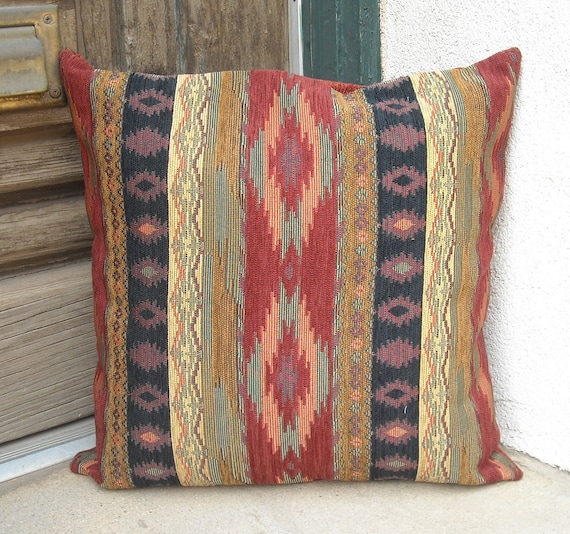 Southwestern pillow cover. 18 x 18 to 24 x 24. Soft rich and