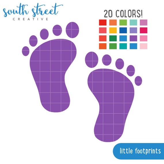 Baby, Feet, Footprints, Silhouettes, Cute Clipart, Personal & Small Commercial Use, Vector Clip Art, Instant Download, png, jpeg, eps Il_570xn