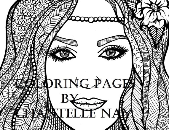 face coloring pages for adults - photo #28