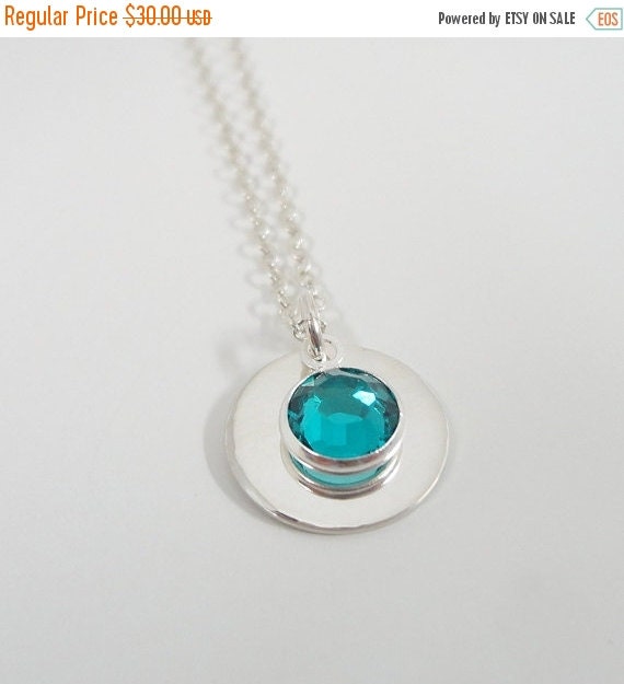 SALE Sterling Silver Birthstone Necklace 1/2 by SivadoStudio