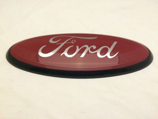 2004-2014 Ford f-150 oval emblemRed & Chrome logoBlack