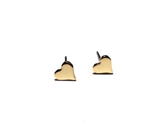 4 Tiny Heart Post Earrings, Gold Earring