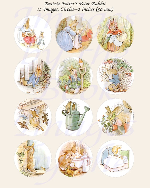 Beatrix Potter's Peter Rabbit Printables, EXTRA LARGE CIRCLES, 1.5 inch ...