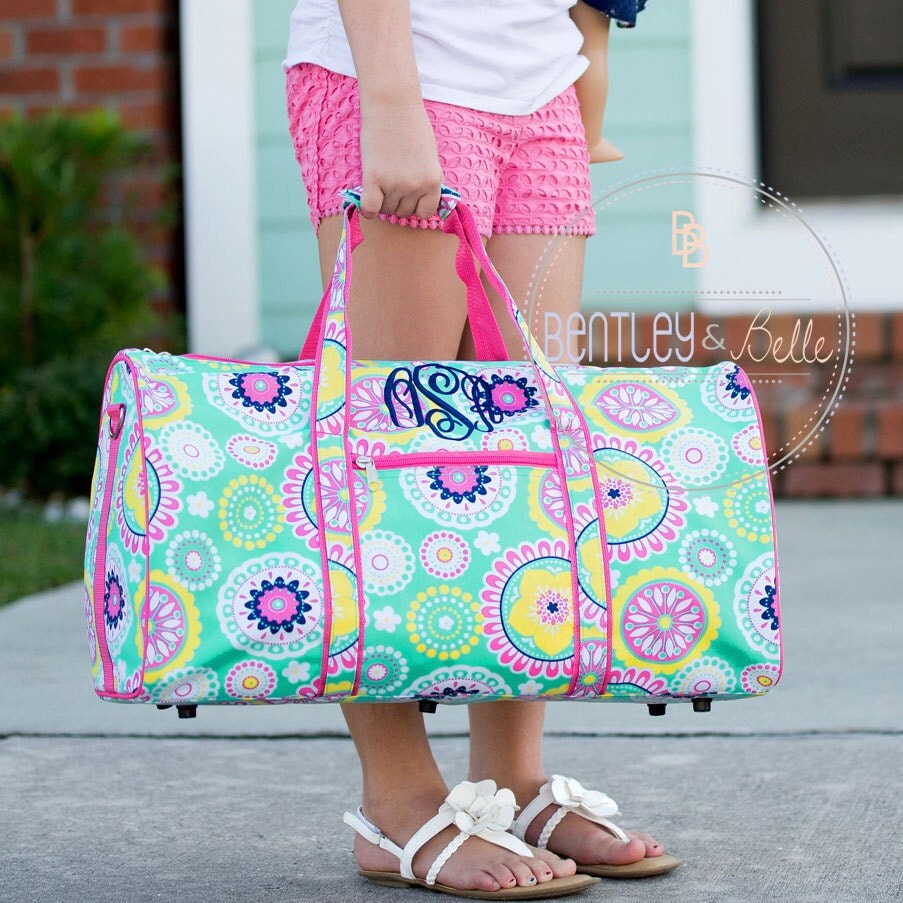 Monogrammed Kids Duffle Bag Personalized Sleepover Bag