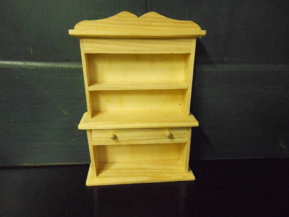 Unfinished Dollhouse Furniture Country Style Open Bookcase