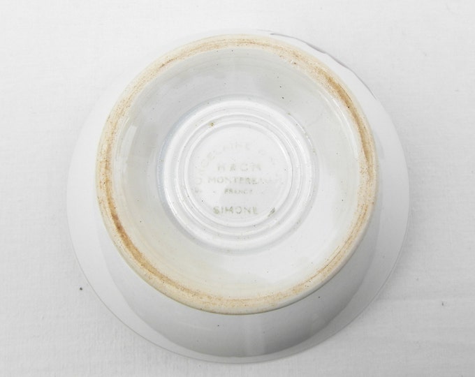 Large Antique French Ceramic Hand Painted Café au Lait Coffee Bowl, French Rustic Country Farmhouse Cottage Decor, Digoin Latte France Large Antique French Ceramic Hand Painted Café au Lait Coffee Bowl, French Rustic Country Farmhouse Cottage Decor, Digoin Latte France